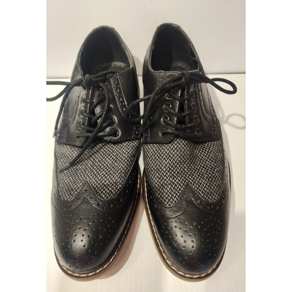 Bar III Men Wingtip Brogue Oxfords Fabian Mixed Black Leather Size 7M